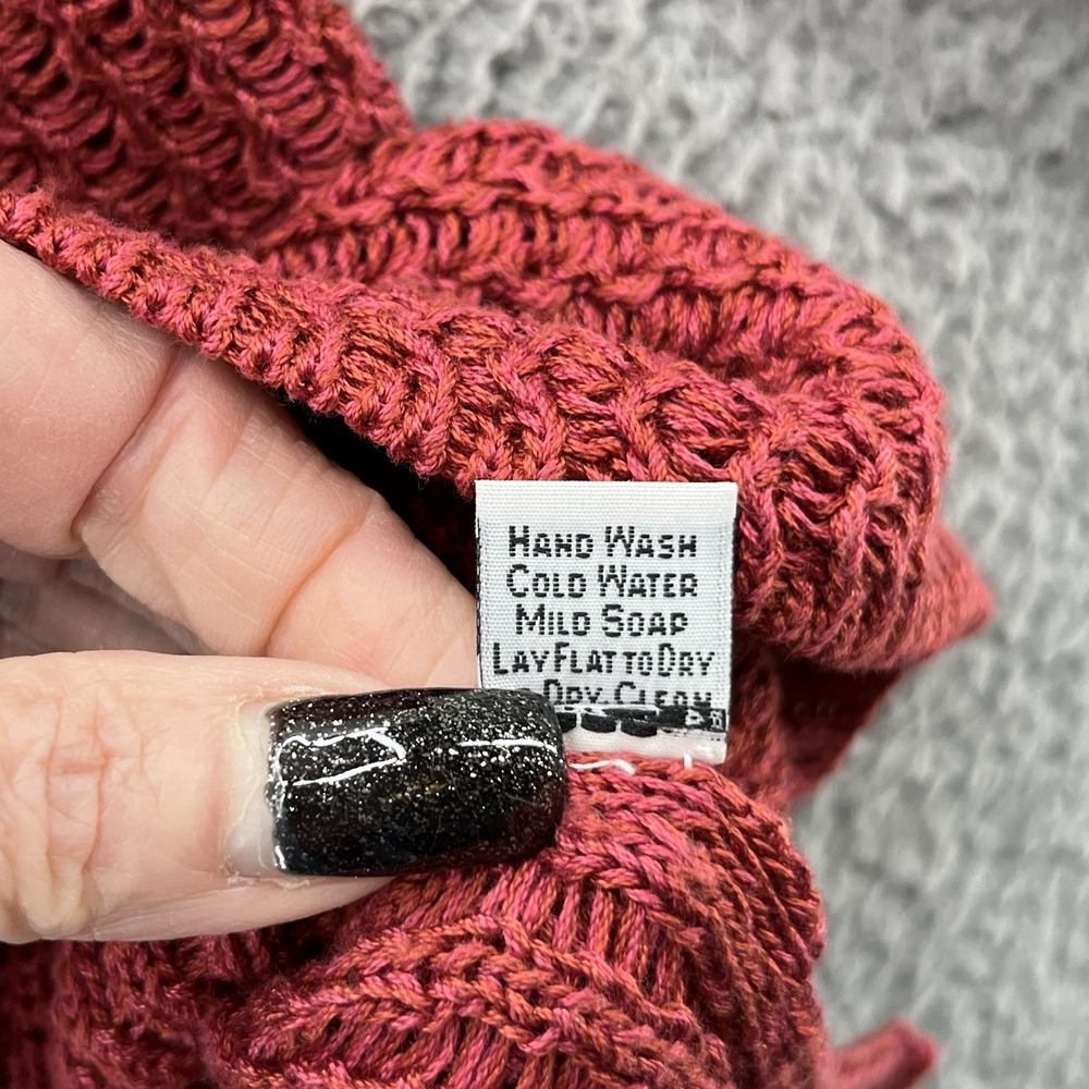 Peruvian Connection Sweater Small Rust Orange Pim… - image 9